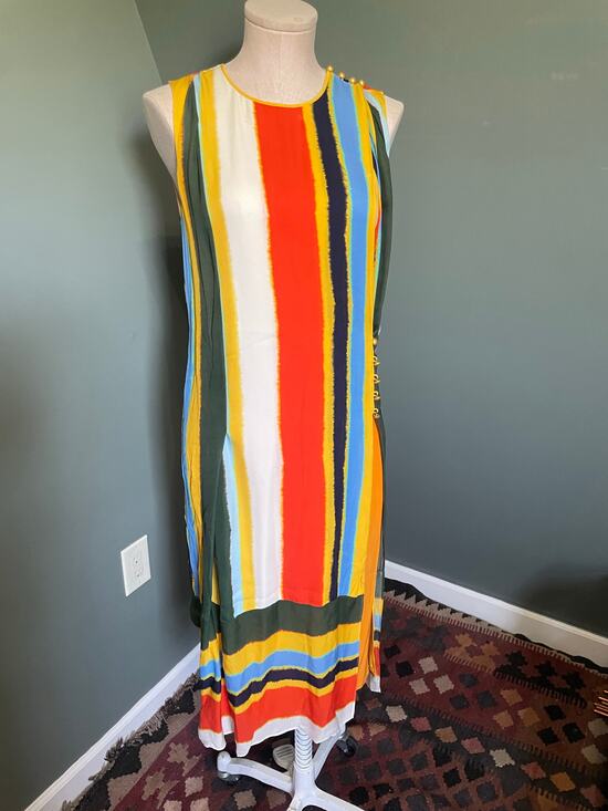Tory Burch Dresses & Skirts - Tory Burch Bettina Silk Multicolor Striped Print Dress. Sz Small.
